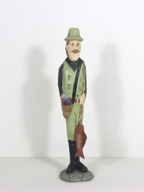 Vintage Hand Carved Wood Fisherman Folk Art